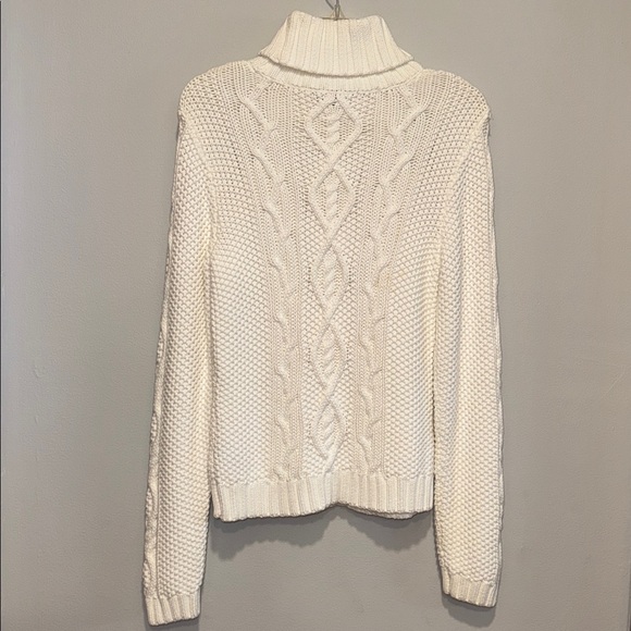 Lauren Ralph Lauren white Cable Knit Turtleneck Sweater - Picture 3 of 3